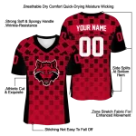 customized arkansas state red wolves stacked rectangle scarlet jersey best selling