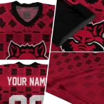 customized arkansas state red wolves stacked rectangle scarlet jersey best selling