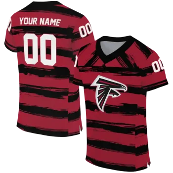 customized atlanta falcons art stripe red jersey best selling