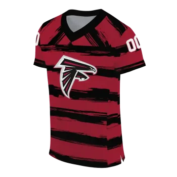 customized atlanta falcons art stripe red jersey fashion forward