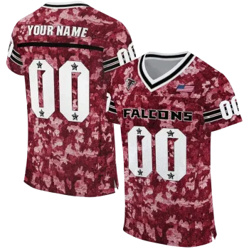customized atlanta falcons camouflage abstract red jersey best selling