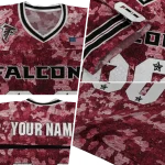 customized atlanta falcons camouflage abstract red jersey best selling