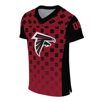 customized atlanta falcons stacked rectangle red jersey fashion forward