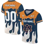customized auburn tigers dripping flames navy blue white jersey best selling