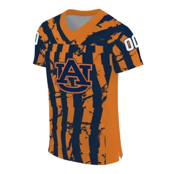 customized auburn tigers stripe splatter navy blue jersey fashion forward