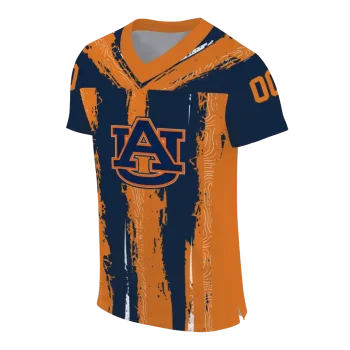 customized auburn tigers striped texture navy blue jersey fashion forward