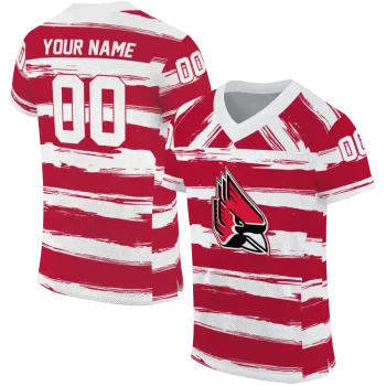customized ball state cardinals art stripe red jersey best selling