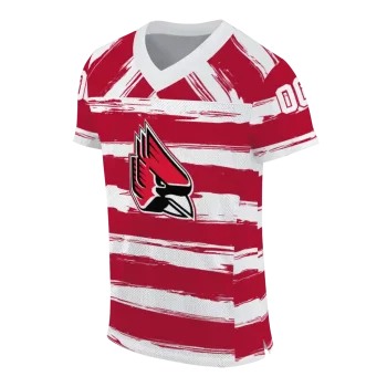customized ball state cardinals art stripe red jersey fashion forward