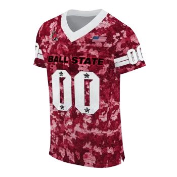 customized ball state cardinals camouflage abstract red jersey fashion forward