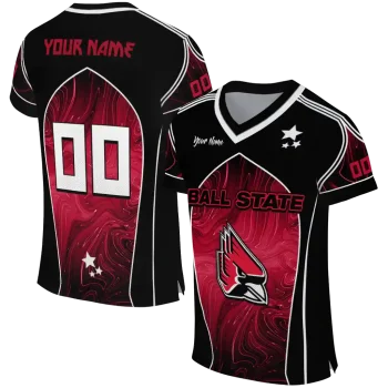 customized ball state cardinals halftone slant red black jersey best selling