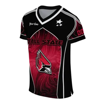 customized ball state cardinals halftone slant red black jersey fashion forward