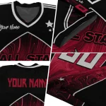 customized ball state cardinals halftone slant red black jersey best selling