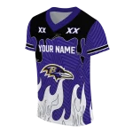 customized baltimore ravens dripping flames purple white jersey best selling
