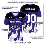 customized baltimore ravens dripping flames purple white jersey best selling