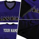 customized baltimore ravens halftone fade purple black jersey best selling