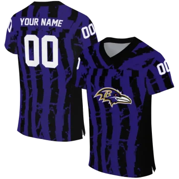 customized baltimore ravens stripe splatter purple jersey best selling