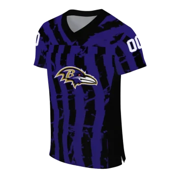 customized baltimore ravens stripe splatter purple jersey fashion forward