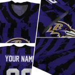 customized baltimore ravens stripe splatter purple jersey best selling