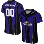 customized baltimore ravens striped texture purple jersey best selling