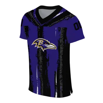 customized baltimore ravens striped texture purple jersey fashion forward