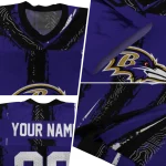 customized baltimore ravens striped texture purple jersey best selling