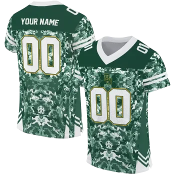 customized baylor bears mirrored pattern green jersey best selling