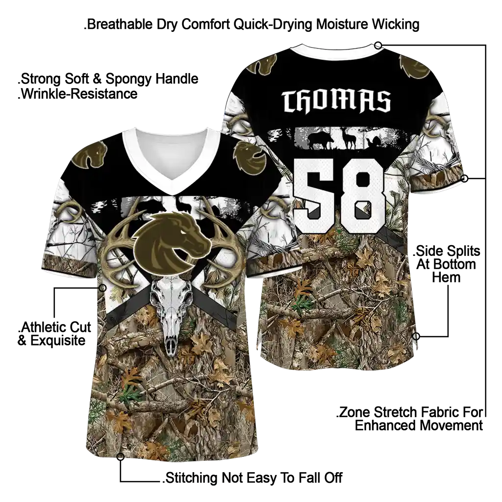customized boise state broncos antler skull camouflage hunting jersey latest model customized boise state broncos antler skull camouflage hunting jersey latest model