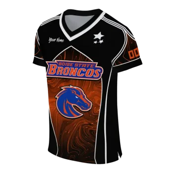 customized boise state broncos halftone slant orange black jersey fashion forward