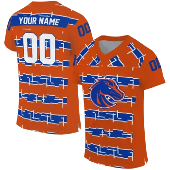 customized boise state broncos layered grids orange jersey best selling