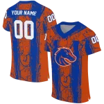 customized boise state broncos rugged stripes orange jersey best selling