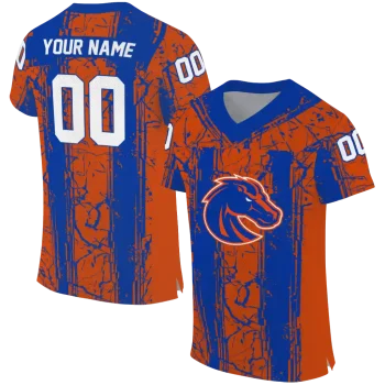customized boise state broncos rugged stripes orange jersey best selling