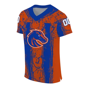customized boise state broncos rugged stripes orange jersey fashion forward