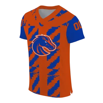 customized boise state broncos stripe block orange jersey fashion forward