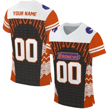 customized boise state broncos tire arrows orange black white jersey best selling