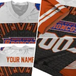 customized boise state broncos tire arrows orange black white jersey best selling