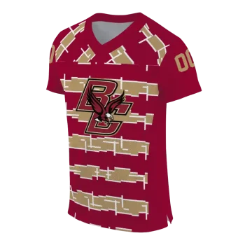 customized boston college eagles layered grids maroon jersey fashion forward