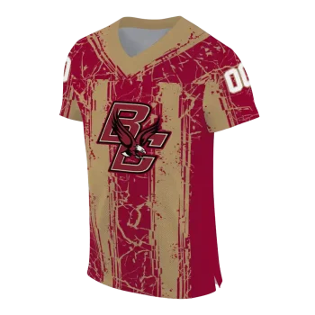 customized boston college eagles rugged stripes maroon jersey fashion forward