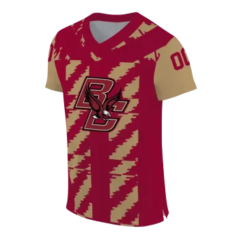 customized boston college eagles stripe block maroon jersey fashion forward
