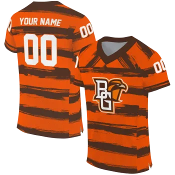 customized bowling green falcons art stripe orange jersey best selling