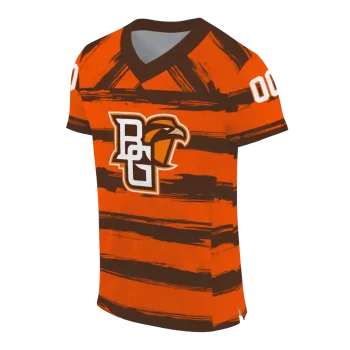 customized bowling green falcons art stripe orange jersey fashion forward