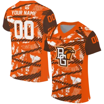 customized bowling green falcons camo shatter orange jersey best selling