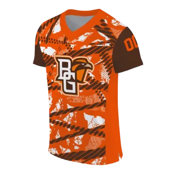customized bowling green falcons camo shatter orange jersey fashion forward