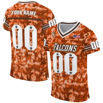 customized bowling green falcons camouflage abstract orange jersey best selling