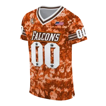 customized bowling green falcons camouflage abstract orange jersey fashion forward