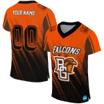 customized bowling green falcons halftone flow orange black jersey best selling