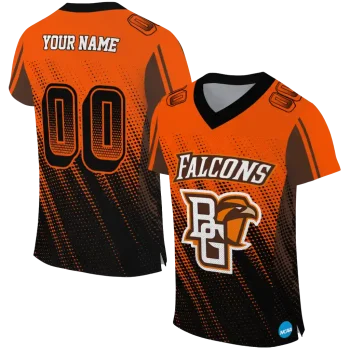 customized bowling green falcons halftone flow orange black jersey best selling