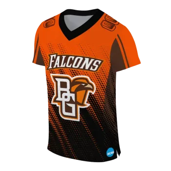 customized bowling green falcons halftone flow orange black jersey fashion forward
