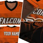 customized bowling green falcons halftone flow orange black jersey best selling