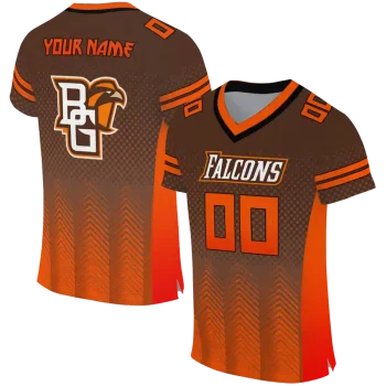 customized bowling green falcons halftone sweep brown black jersey best selling
