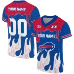 customized buffalo bills dripping flames blue white jersey best selling